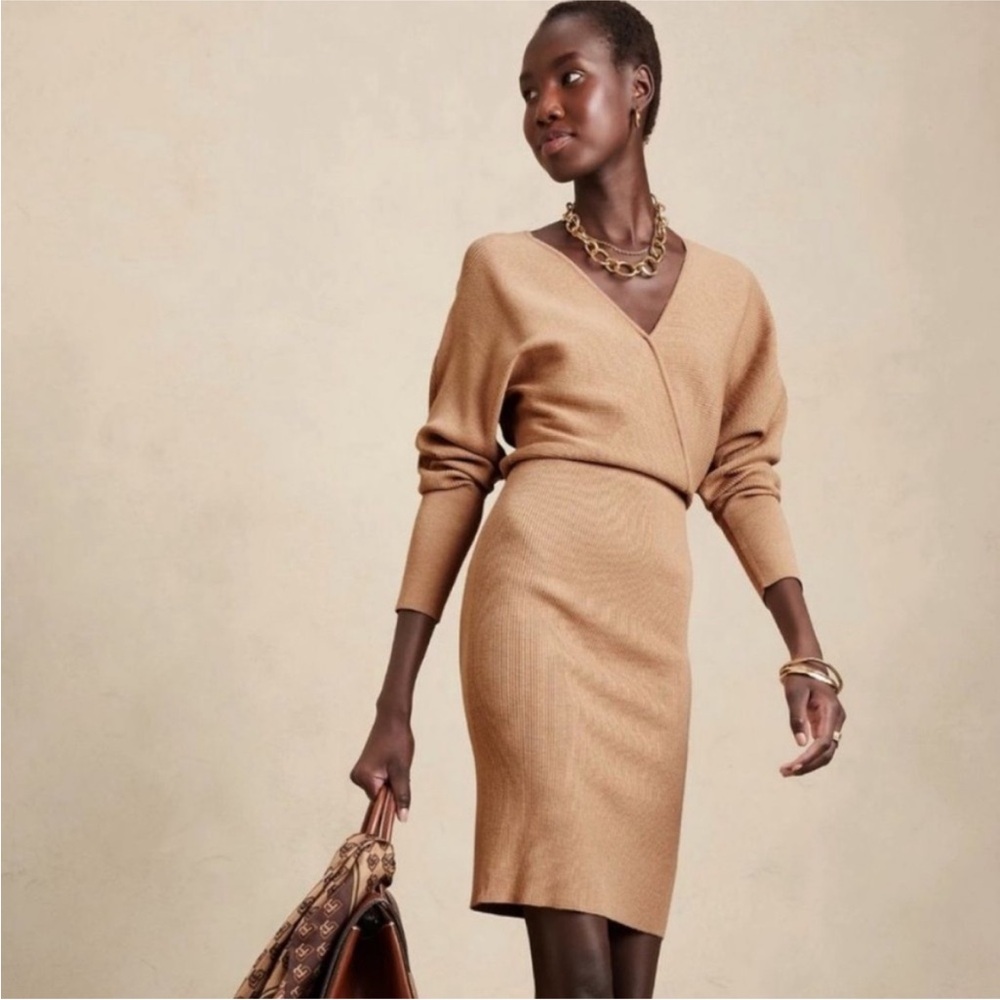 Banana Republic Rina Wrap-Front Sweater Dress - Picture 2 of 5